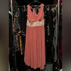 Torrid Vintage-Style Halter Dress | Polka Dots & Lace | 2XL